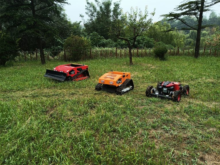 China made remote control lawn mower with tracks low price for sale, chinese bush remote control