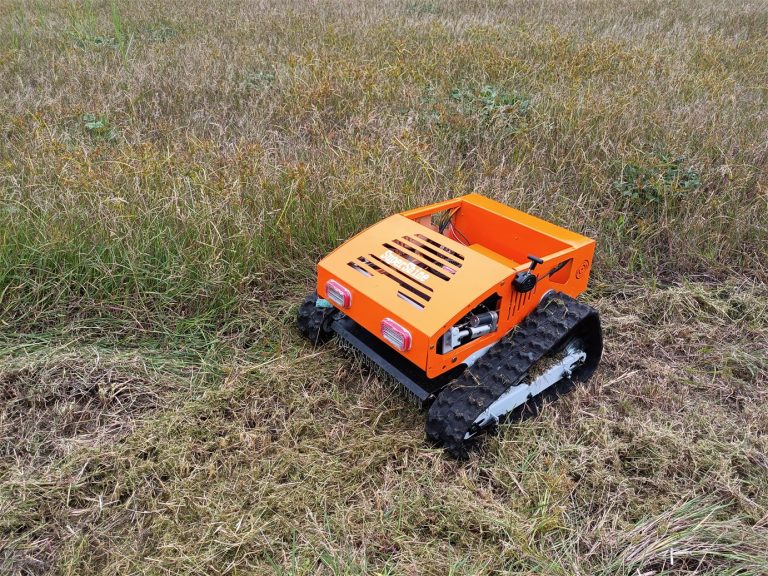 gasoline engine blade rotary battery operated tracked remote control lawn mower