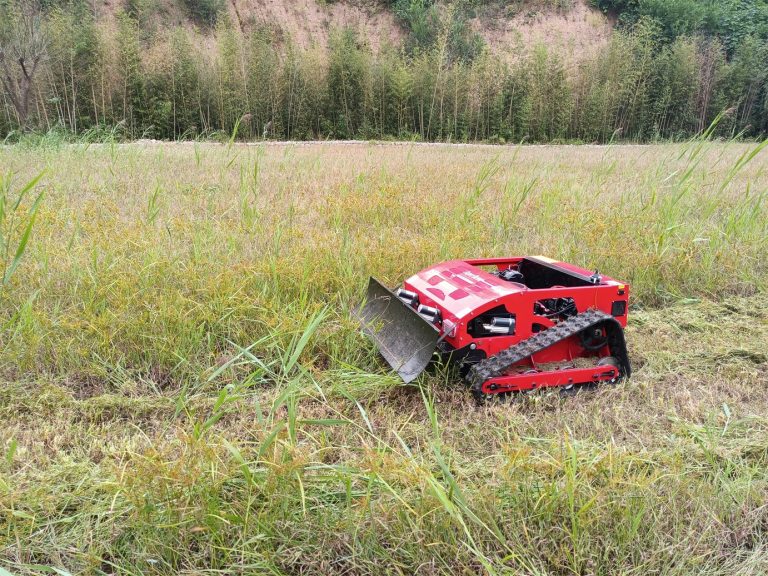 China made grass cutter low price for sale, chinese best remote control slope mower with tracks