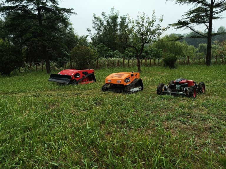 China made remote control hillside mower low price for sale, chinese best remote control lawn mower
