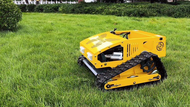 China made tracked remote control lawn mower low price for sale, chinese best pond weed cutter