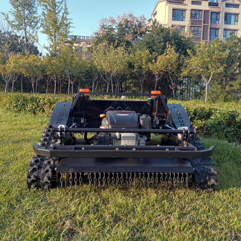 China made tracked remote control lawn mower for sale, chinese best remote control slope mower price