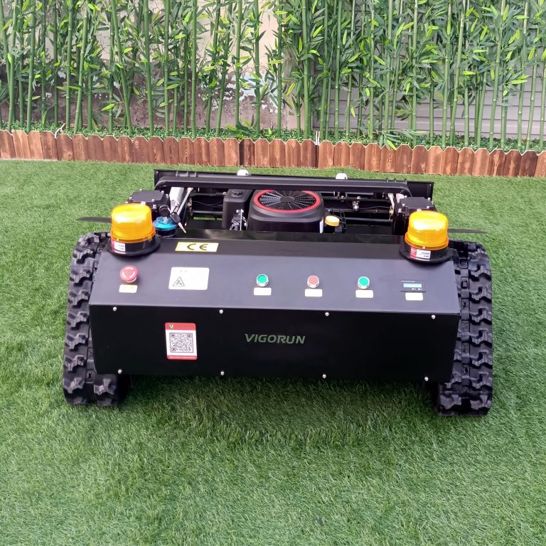 China made tracked remote control lawn mower low price for sale, chinese best remote mower price