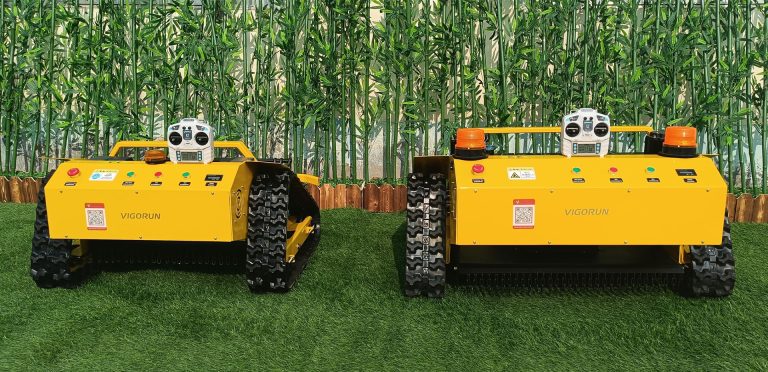 China made remote control hillside mower low price for sale, chinese best remote control lawn mower with tracks