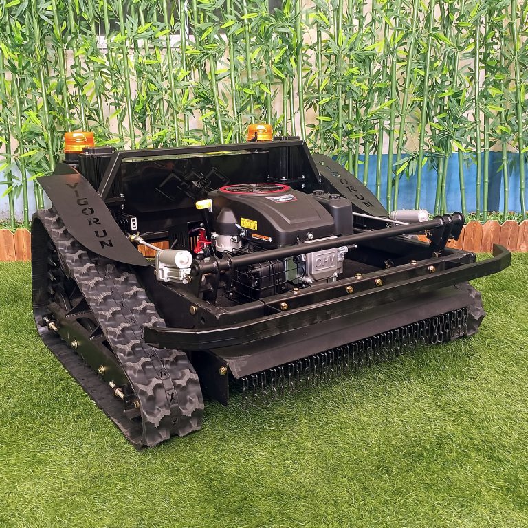 remote control track brush cutter made by Vigorun Tech, Vigorun wireless track-mounted weed mower for sale