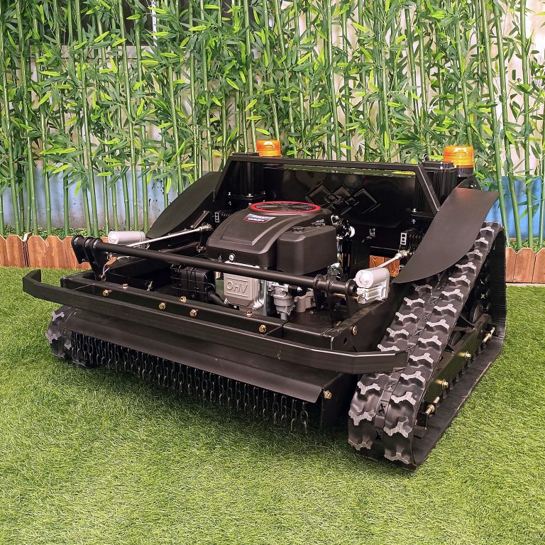 remotely controlled rubber track mowing robot made Vigorun remotely controlled rubber track weeder