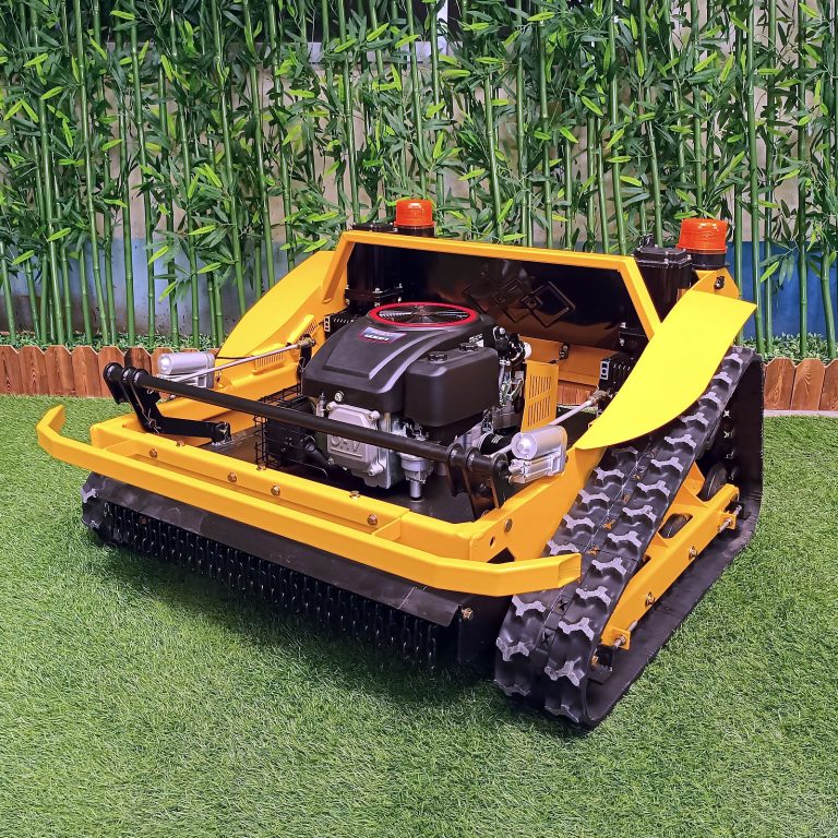 China made remote control hillside mower low price for sale, chinese best tracked robot mower