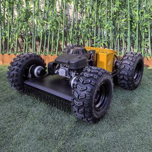 Yellow remote wheeled mower (VTW550-90) with brakes and vacuum tyres